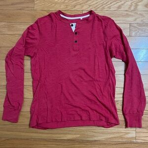 rag & bone Standard Issue Long Sleeve Henley Pink/Red Medium